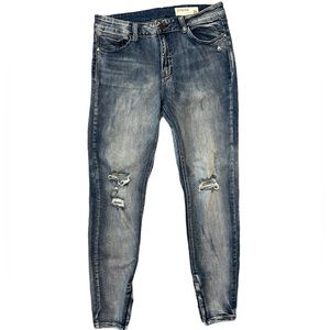 Pistola Tory Skinny Ankle Zip Distressed Jeans 31